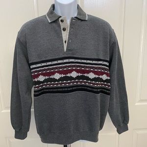 Taylor & Henry Gray Henley Sweater S
